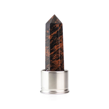 Red Jasper crystal attachment for Aries Laterra Gemstone Water Bottle, front view on white background.